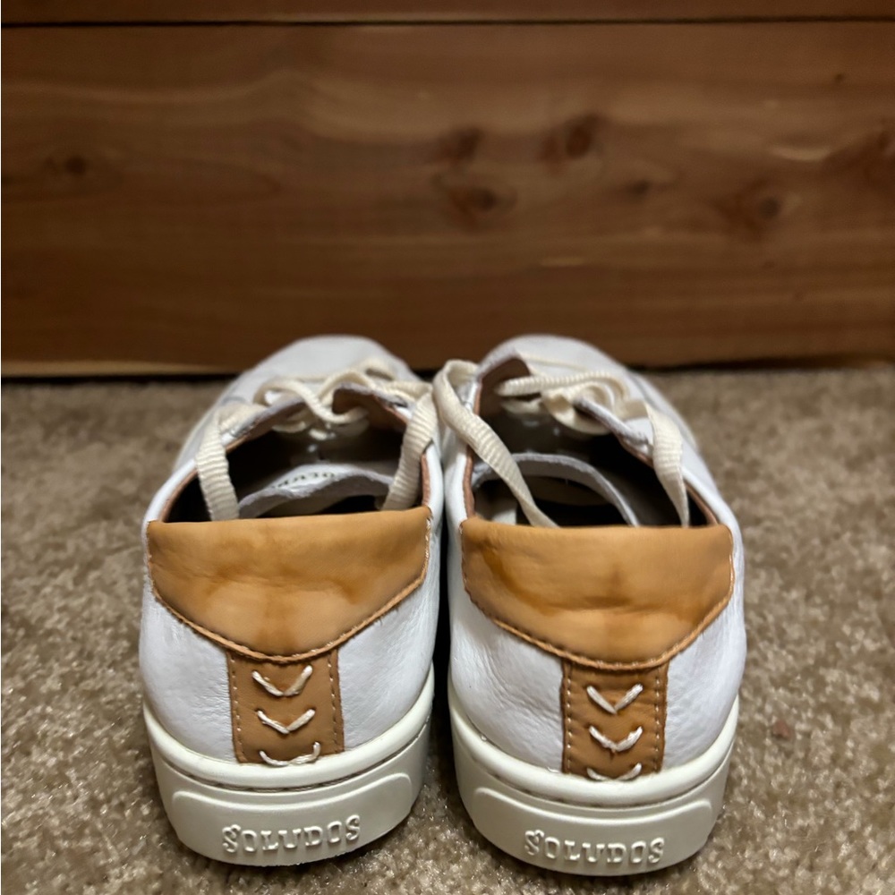 Anthropologie Soludos Ibiza white leather sneakers 8.5 - Picture 4 of 5